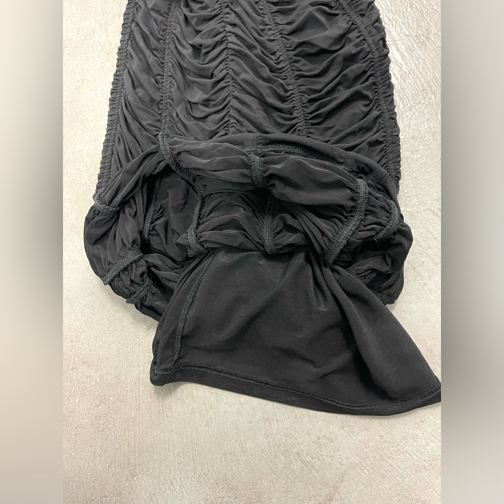 Burberry Black Ruched Form‎ Fitting Stretchy Pencil Skirt high waist office sz 2 - Picture 8 of 11